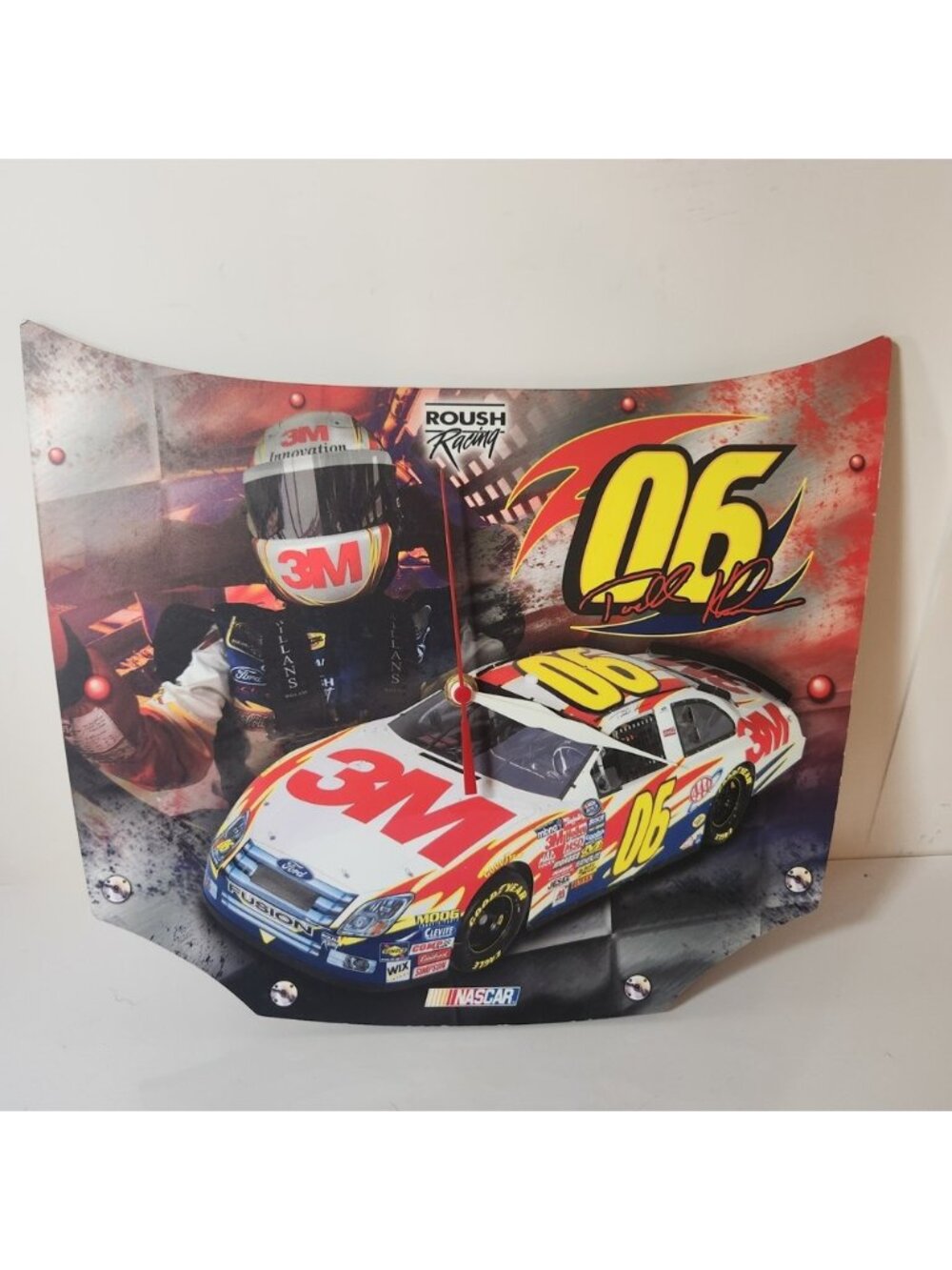 NASCAR Roush Racing Todd Kluever 06 3M Ford Fusion Hood Wall Clock
